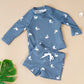 Plush boys' swimsuits - 2pc set long-sleeve rash guard, polyester, for beach and surfing