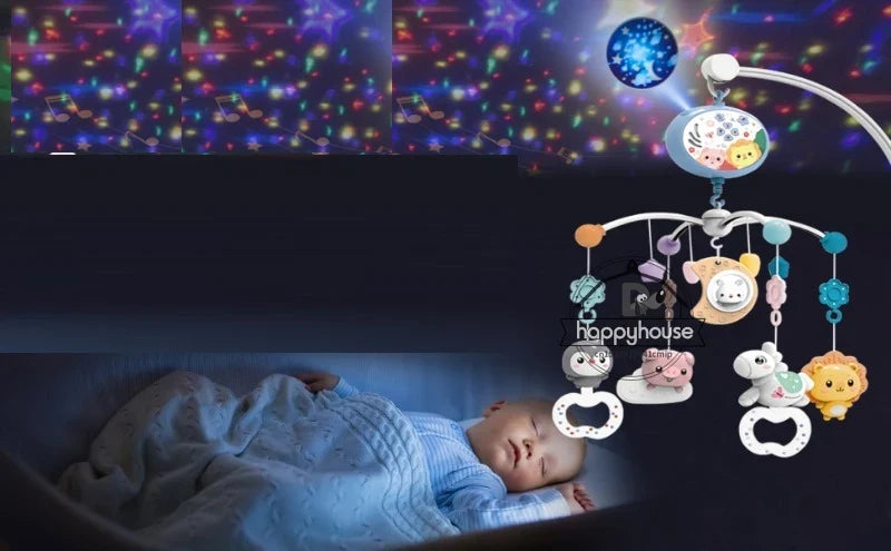 Mobile Crib Remote Music Light Newborn Sensory Toys