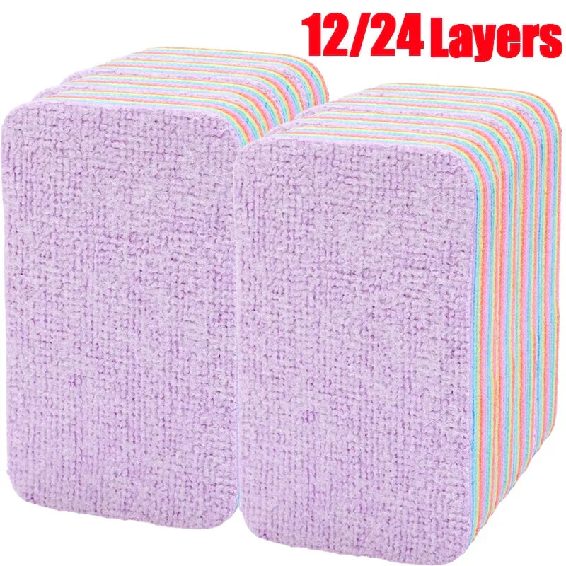Kitchen2025 Edition Dishcloths 24-Pack Rainbow Tearable Absorbent Cleaning Cloths Thick Scouring Pads Eco Friendly Fall