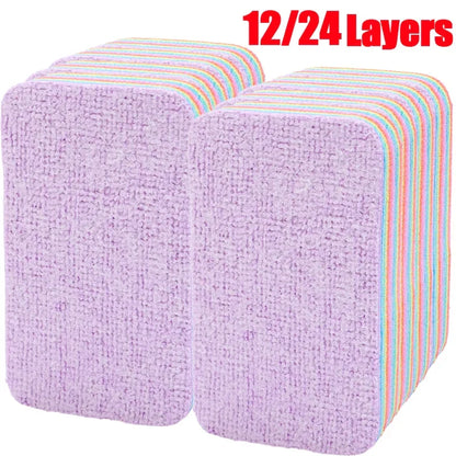 Kitchen2025 Edition Dishcloths 24-Pack Rainbow Tearable Absorbent Cleaning Cloths Thick Scouring Pads Eco Friendly Fall