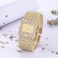 Diamond Kit Square Dial Ladies Quartz Wristwatch, Crystal Band, Fall 2026 Gift Idea – Gold Watch