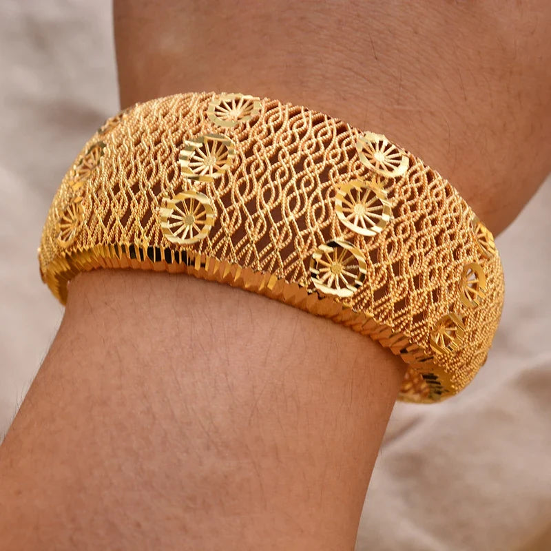 Gold Plated Bangles Deluxe Arabic Wedding Bracelet
