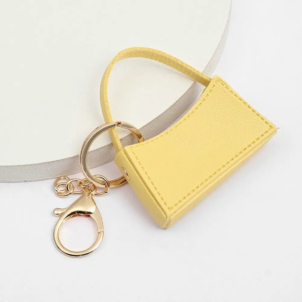 Free 1+1 Birkin Inspired Mini Hand Bag - Candy Color Bag Charm Keychain