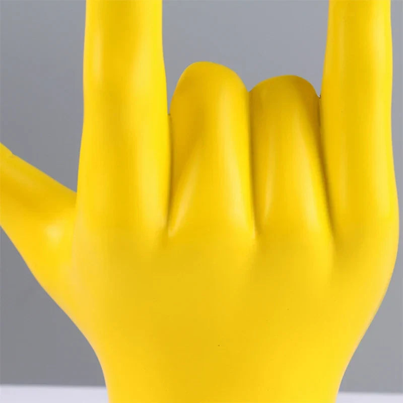 Sign Language Hand Statue 19.5cm Resin Figurine Household Decor Fall 2025 Meaningful Gift Desk Accent