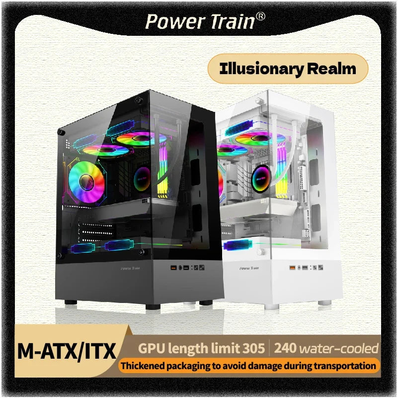 ITX Mini PC Case 240mm Water Cooling MicroATX Chassis