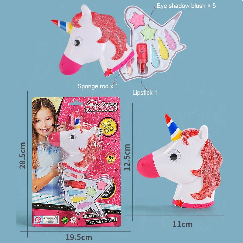 Princess Makeup Toy Kit for Kids - Pretend Play Cosmetics with Lipstick & Eyeshadow for Parties