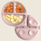 Baby Silicone Dining Plate with Suction Base, BPA Free Toddler Tableware, 8-Inch Divided Feeding Dish