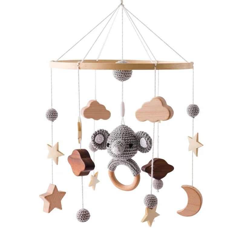 Crib Baby Mobile Wooden Nursery Newborn Sensory Toys
