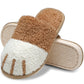 Plush, cozy women's slippers - cat paw design, memory foam insole, indoor winter lounging