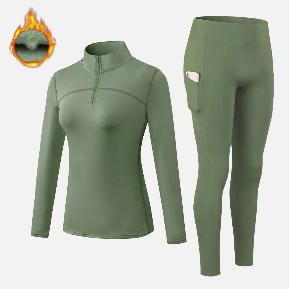 Women's Warm Thermal Long Johns Kit - Cozy Second Skin Winter Underwear for Active & Casual Wear