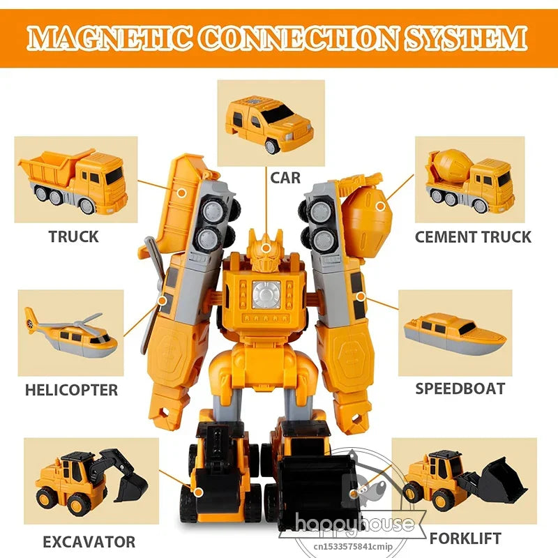 Magnetic Building Blocks Kit - Transforming Robot Car Toy for Toddlers, STEM Learning Toy, Fall 2025 Gift Idea