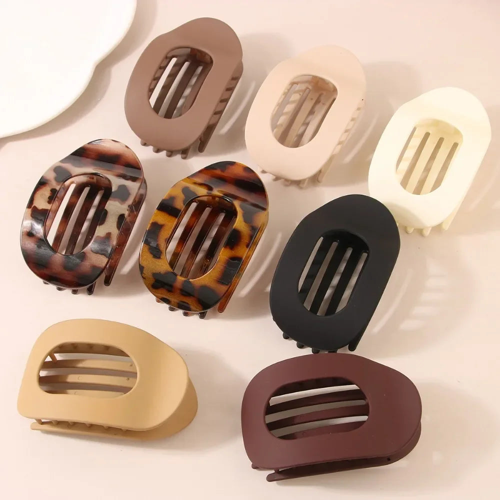 Claw Hair Clip Oval Design Leopard Print Acrylic Barrettes Spring 2026 Trend Gift