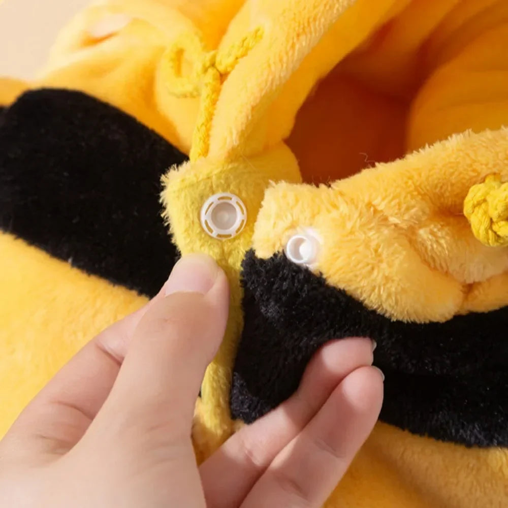 Cute Pet Carrier Bag - Plush Warm Carrier for Cats, Autumn & Winter Outings, Cozy Bee House Toy, Pet Clothes