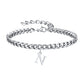 Initials Cuban Link Bracelet Stainless Steel Flexible