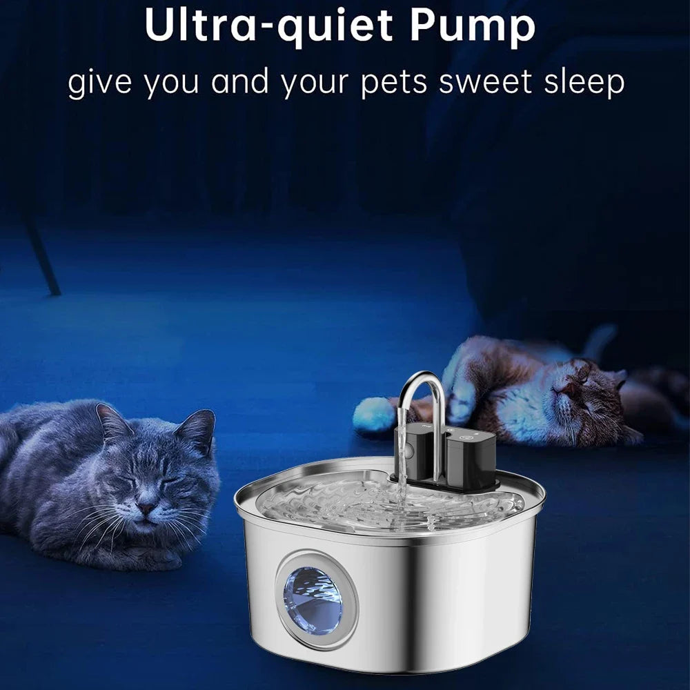 Cat Water Fountain Stainless Steel Cordless 3.2L Auto Dispenser Fall 2026 Keeps Pets Hydrated