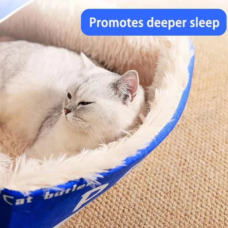 Bed Cat Enclosed Biscuit Box House Pull Out Zipper Cushion Cozy Fall 2025 Private Retreat Washable