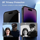 Tempered Privacy Glass Screen Protector for iPhone 16 15 14 13 12 - Anti-Spy Auto-Dust Removal Shield
