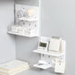 Punch-Free Wall Shelf Organizer with Household Organizers, No Drilling, Kitchen & Bedroom Pegboard Holder