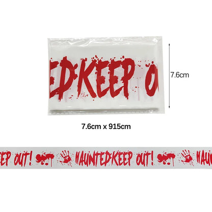 Halloween Warning Tape Spooky Party Decoration Banner Kit Halloween 2025 Decor Simple Hang Window Prop