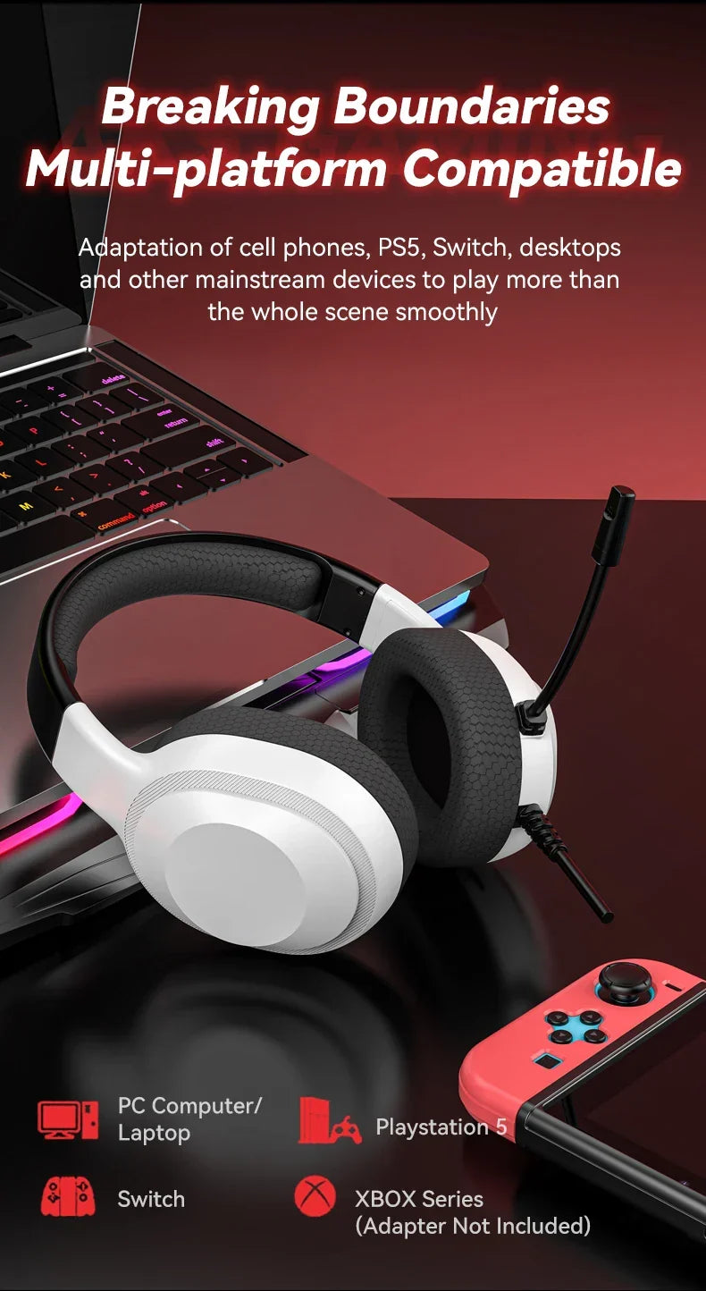 Gaming Headset Wired Light With Omnidirectional Mic