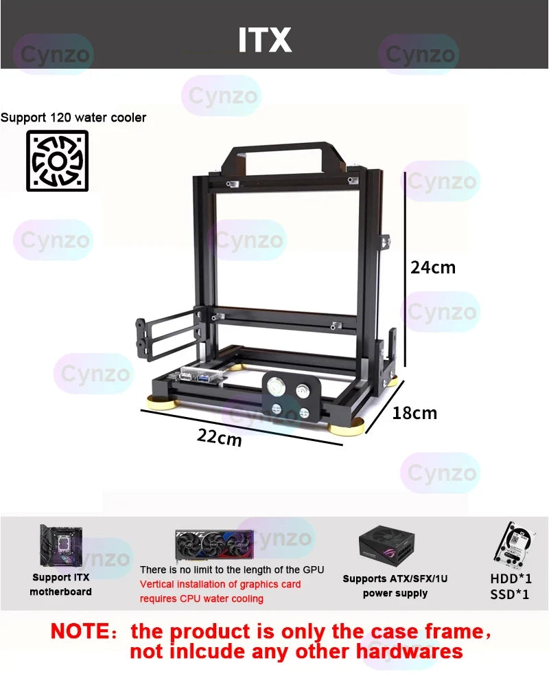 Frame Open ATX PC Case Rack Modular Water Air Cooling