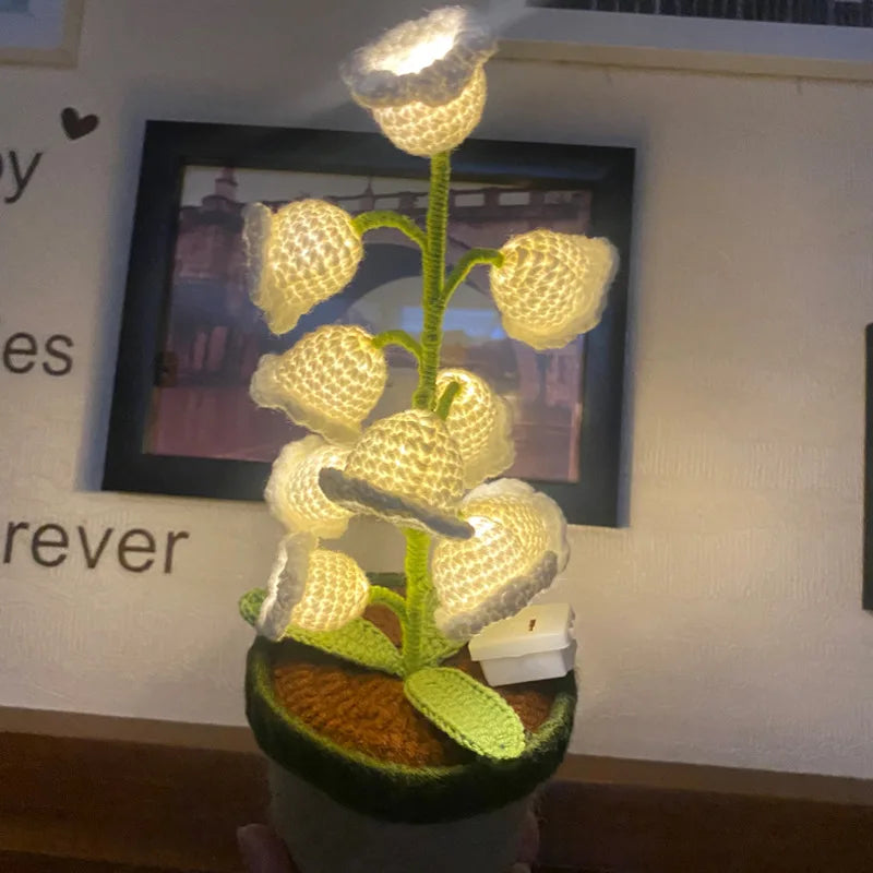 Lily Knitted Of The Valley Cotton Rope Pot Lamp Cozy