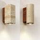 Yellow Japandi Marble LED Wall Sconce Wabi Sabi Bedside Light