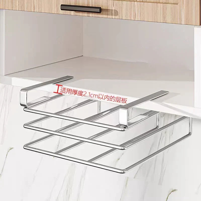 Cabinet Under Cutting Board Organizer Stainless Steel Hanging Rack Kitchen Space Saving Fall 2025 Countertop Saver