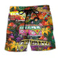 Trendy Swim Shorts for Men with Graffiti Print, Lightweight Quick-Drying Fabric, Adjustable Fit, Perfect for Summer Activities-1