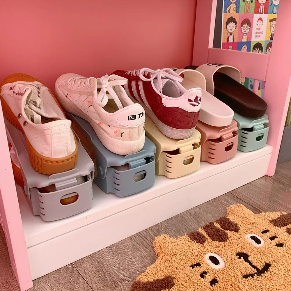 Flexible Shoe Organizer Rack - 6Pcs Space Saving Household Organizers for Closet Storage