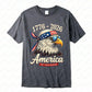 Plush Unisex Bald Eagle Graphic Tee - Short-Sleeve, Sturdy Cotton, For 250th Anniversary Independence Day Celebration