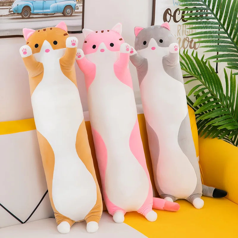 Adorable Plush Cat & Dog Pillow - 50-130cm (19.6-51.1 inch) Plush Cushion for Kids & Girls, Great for Naps and Relaxation