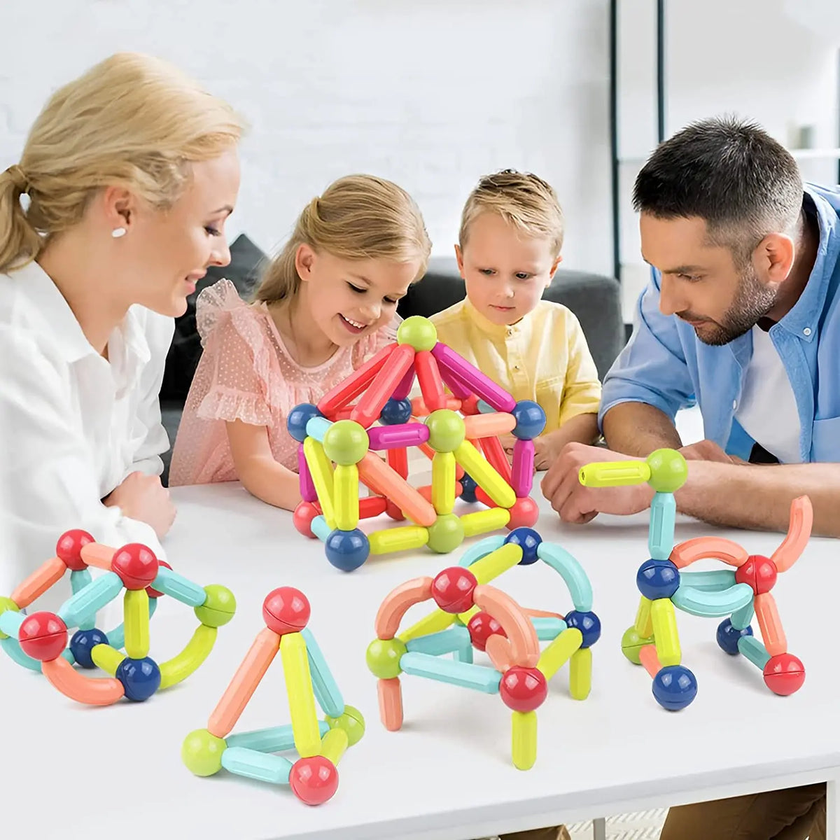 Magnetic Building Blocks Kit for Kids - Montessori Educational Toy for Toddlers, Creative Magnet Construction Gift