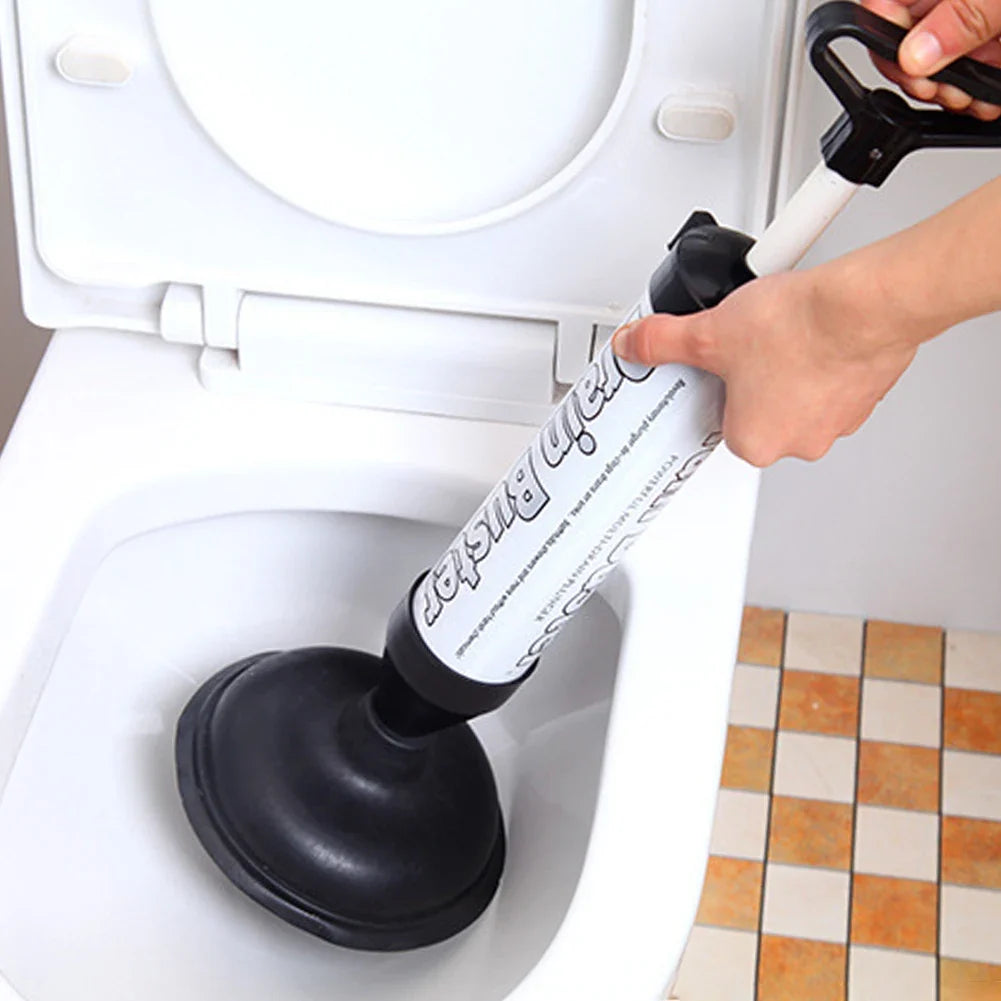Toilet Plunger High Pressure Pump With Dual Suction Cups - Bathroom Drain Opener, Pipeline Dredge Device