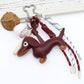 Pu Dachshund Leather Bag Charm Baseball Keychain Gift