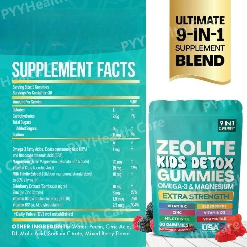 Gummies Zeolite 9-in-1 Formula Immune Support Detox Gummies Fall 2026 Wellness 60 Gummies