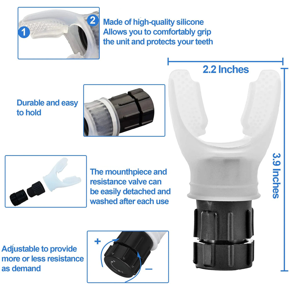 Flexible Breathing Trainer - Fitness Equipment for Lung Capacity Improvement & Endurance