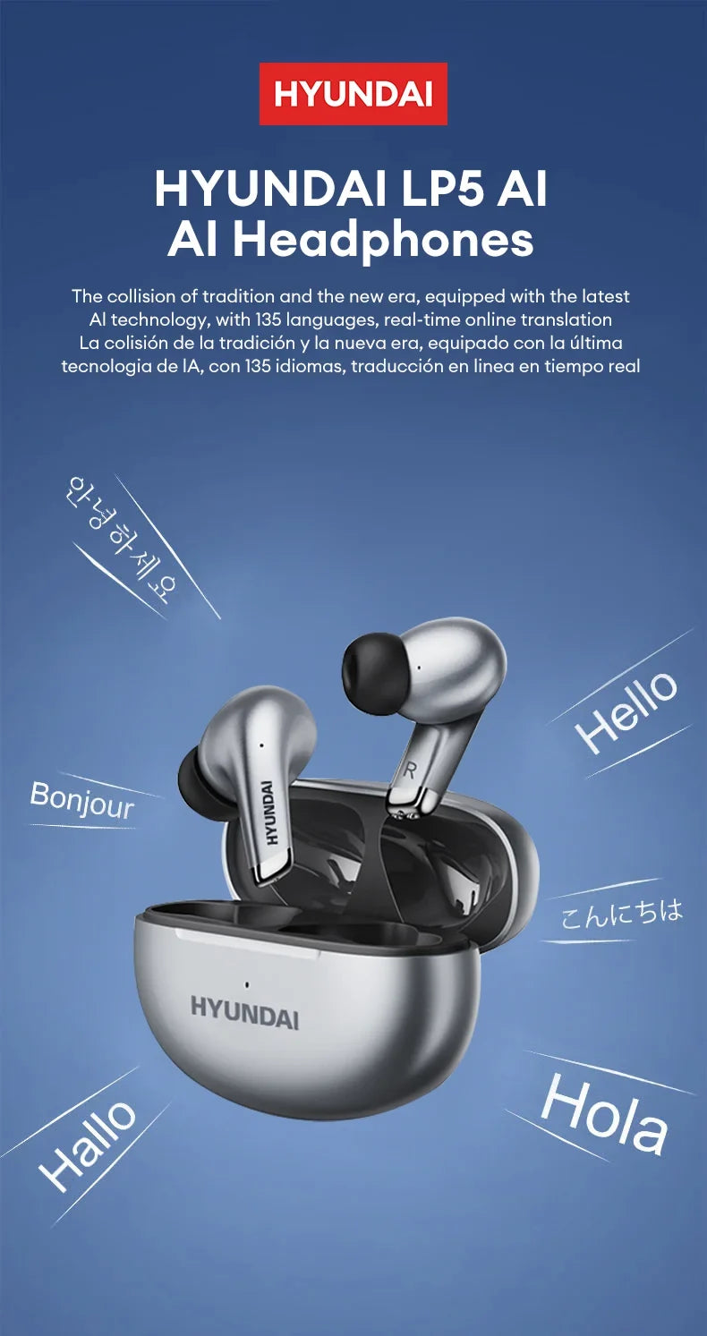 Bluetooth Earbuds AI Translator True Cordless With Mic