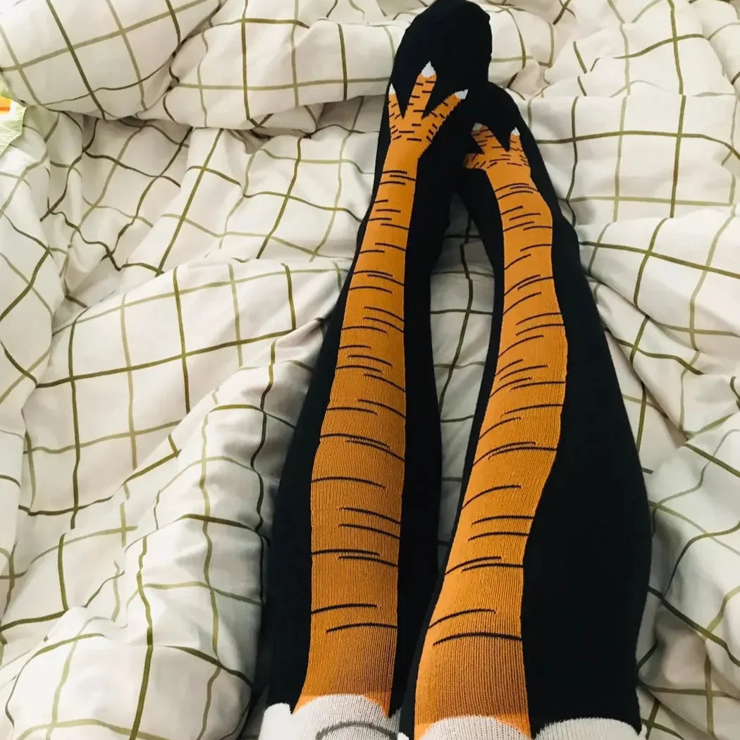 3D Funny Chicken Socks - Cartoon Thigh High Cotton Socks for Cosplay