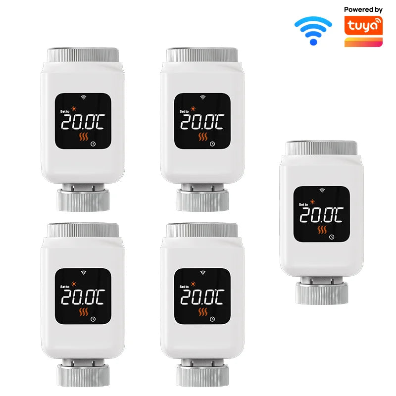 App Control and Voice Assist, Alexa and Google Household 4-Pack Fall 2025 – Smart WiFi Thermostatic Radiator Valve