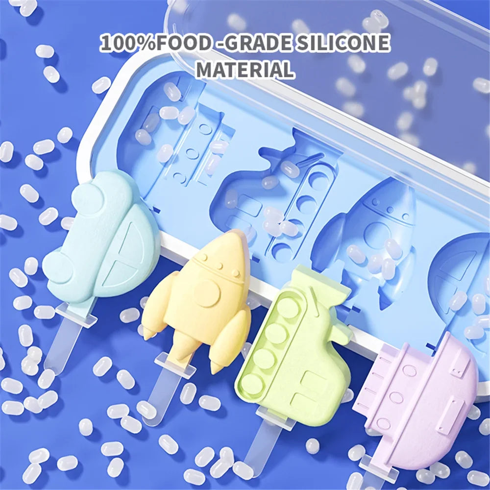 Reusable Silicone Ice Cream Mold and Ice Pop Maker - Food Grade, Non-Stick, Simple to Clean, Temperature Resistant