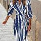 Variant image for Elegant Striped Wrap Dress for Women, Flattering Plus Size Summer Dress, Versatile Style for Any Occasion-13