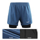men's Stretchy 2-in-1 running shorts - longer liner, polyester blend, for jogging and gym