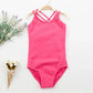 durable double-strap camisole, cross-back, cotton, gymnastics and ballet training – Breathable girls' leotard