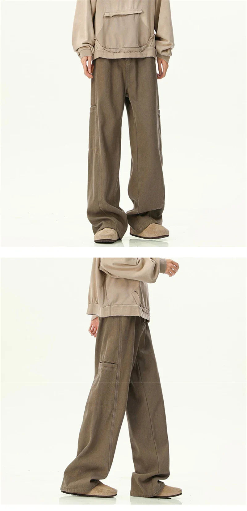 Mens Oversized Cargo Jeans - Wide Leg, Denim, Street