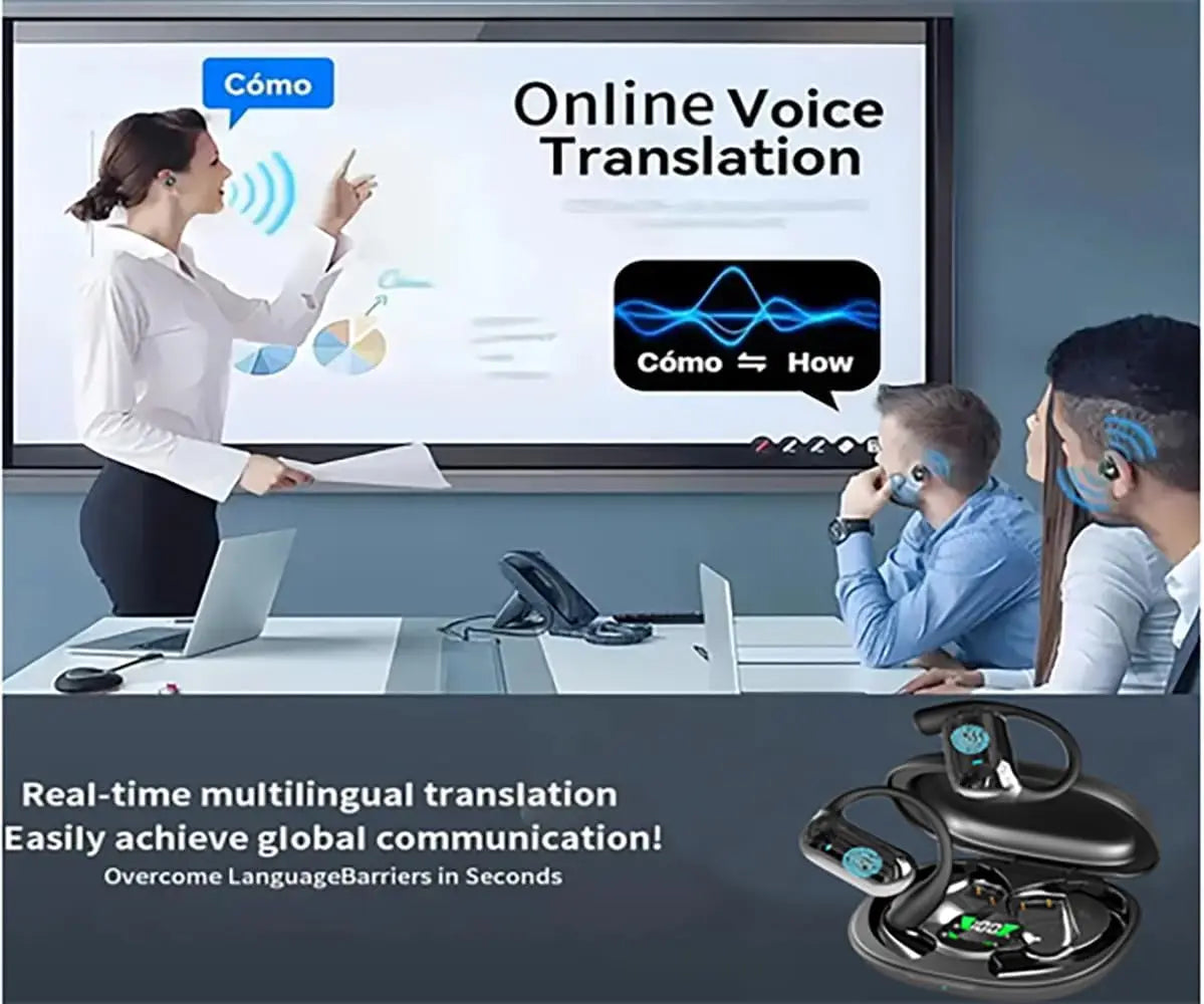 AI Translating Earbuds Cordless Translator Headphones 60H