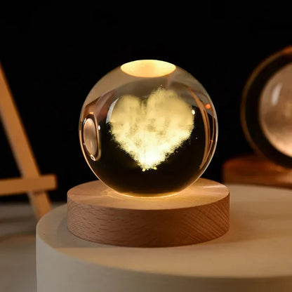 Crystal 3D Solar System Globe - Elegant Astronomy Decor & Unique Gift for Space Lovers