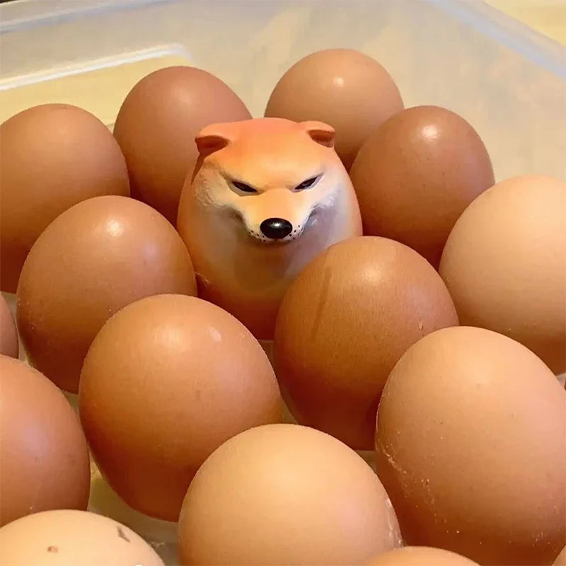 Plush Squeeze Shiba Inu Egg Shape Desk Decor - Fun Household Office Gift, Stress Relief Ornament