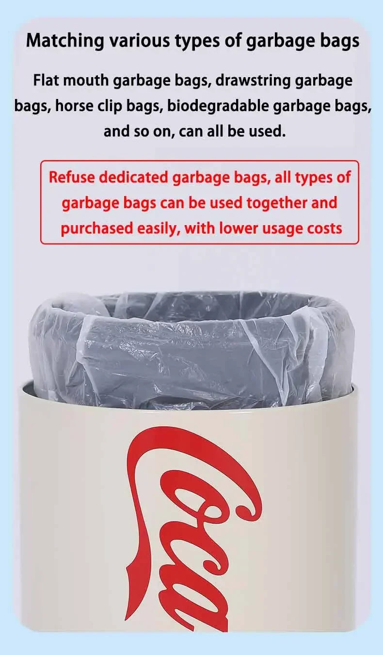 Induction Automatic Trash Can Round Kitchen Bin 24x40cm