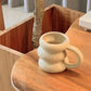 Coffee Ceramic Mug Kawaii Circle Design Korean Cute Style TikTok Viral Fall 2025 Microwave Safe Gift